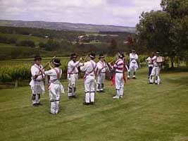 photo of morris men dancing