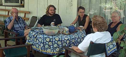 photo of the family at Barb's house