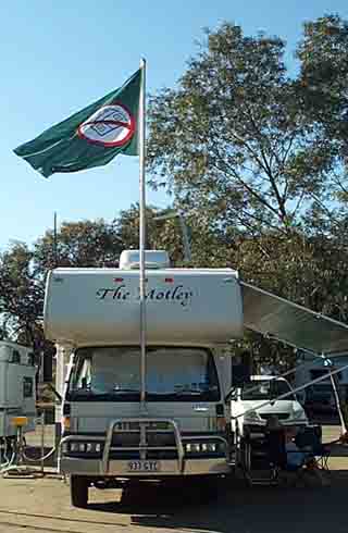 photo of the homeless network flag on its new flag pole
