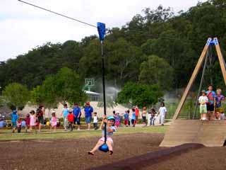 photo of kelly on the flying fox